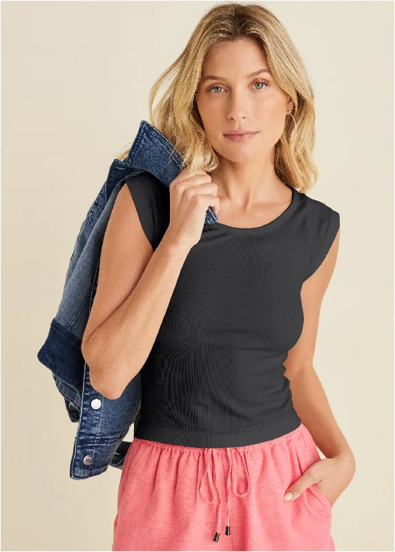 Relaxed Layers Seamless Tee - Black