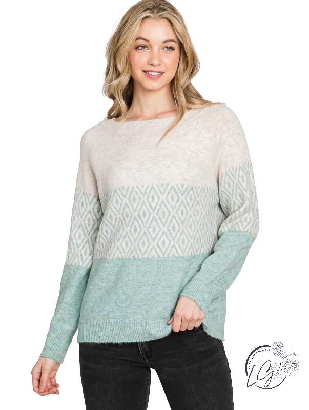 Chic Comfort Wear Mint Frost Sweater