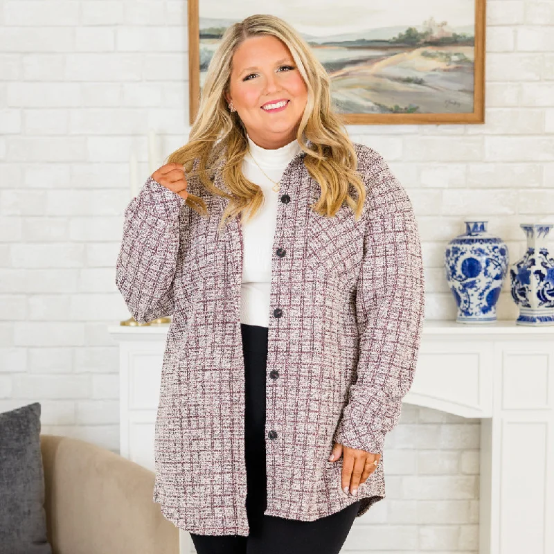 Cozy Outerwear A Frosty Morning Coat, Burgundy