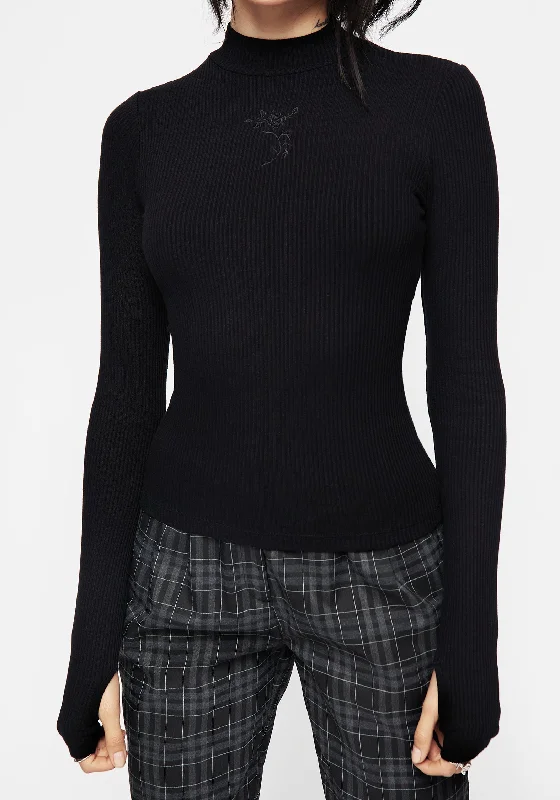Stylish Casuals Adonia High Neck Ribbed Top