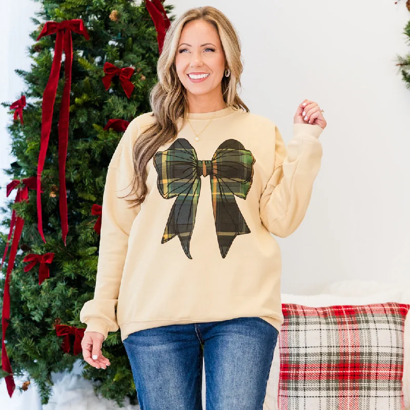Celebrity Style All Tied Up Pullover, Sand