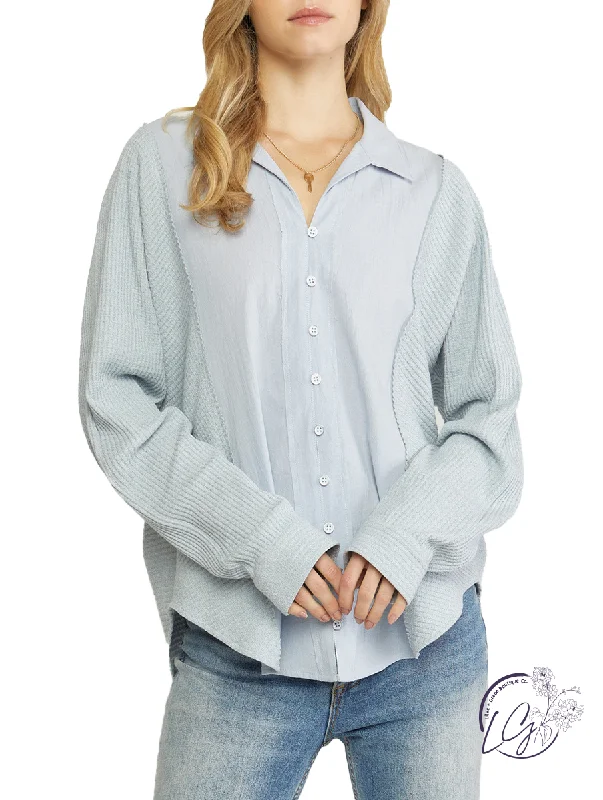 Slim Fit Arranging Plans Long Sleeve Button Down
