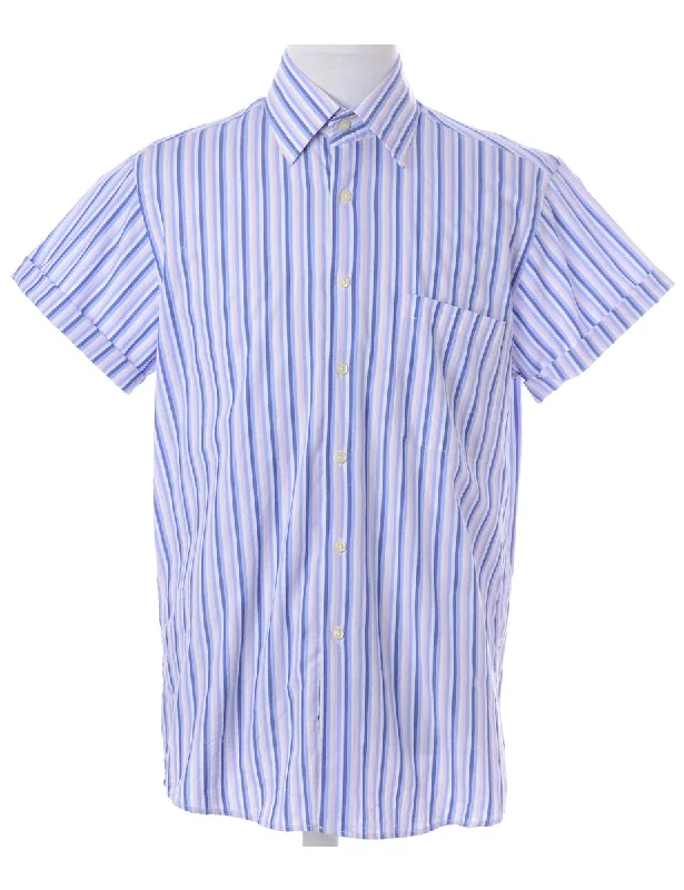 Versatile Items Label Scott Roll Sleeve Stripy Shirt - XL