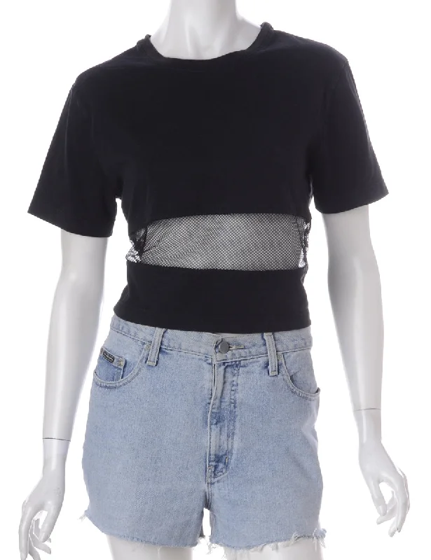 Soft Fabrics Label Shona Mesh Panel T-shirt