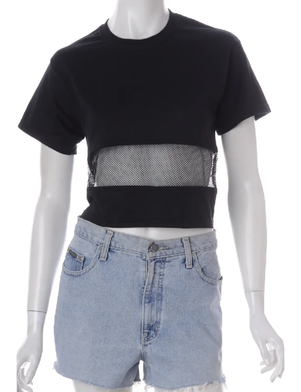 Chic Outfits Label Shona Mesh Panel T-shirt