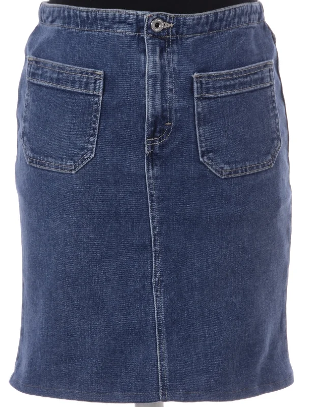 Relaxed Fashion Label Short Denim Skirt