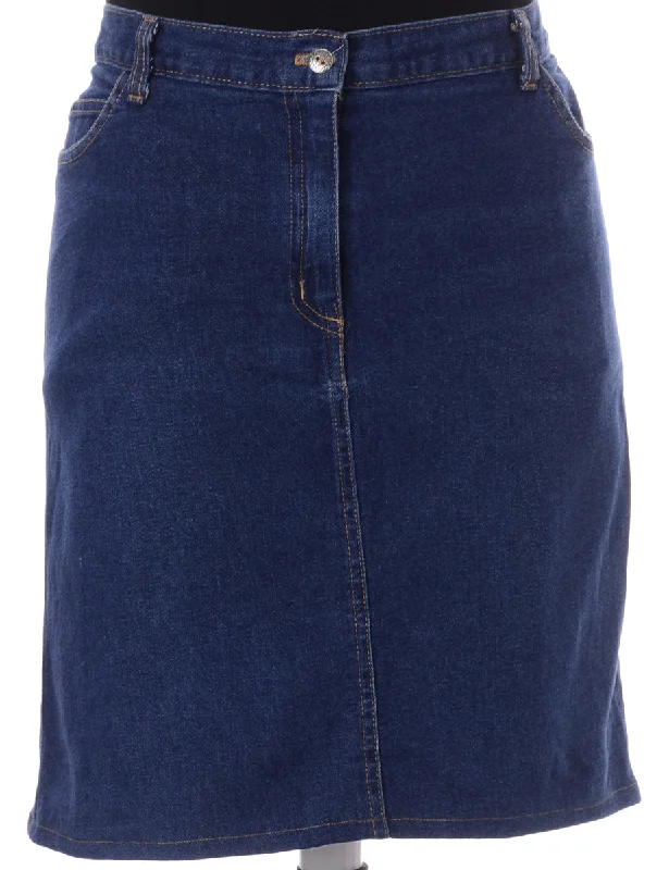 Casual Comfort Label Short Denim Skirt