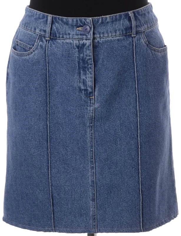 Easy-to-Wear Label Short Denim Skirt