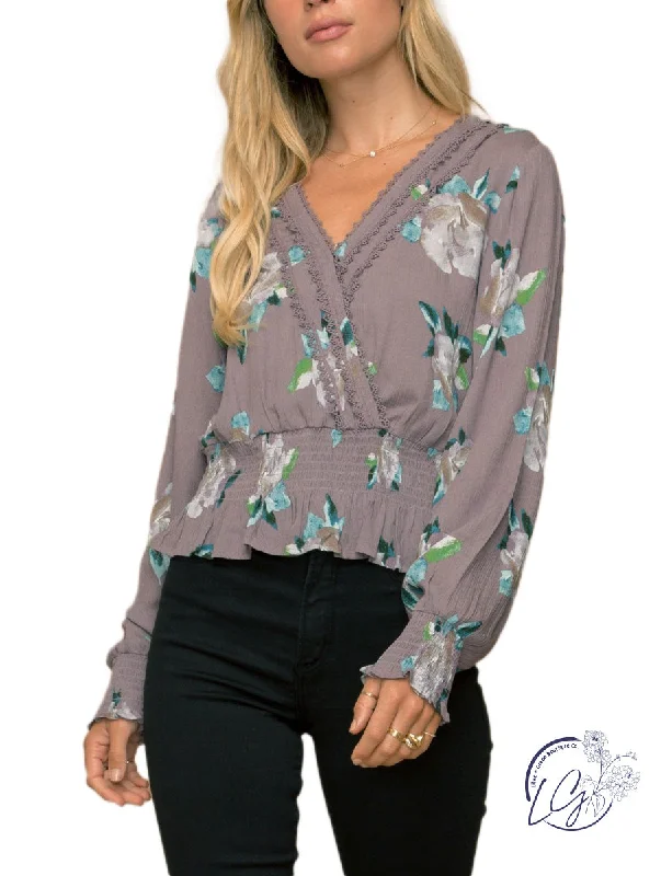 Fashion Pioneer Flower Power Surplice Blouse