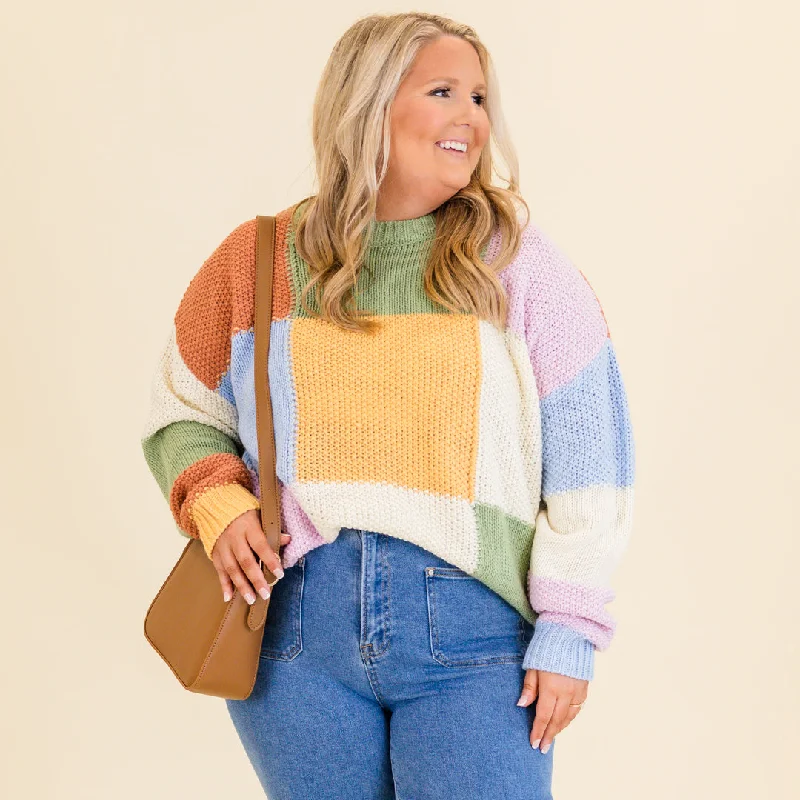 Personalized Clothing Block and Back Sweater, Multi