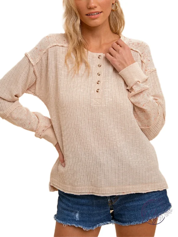 Refreshing Design No Slouch Here Henley Top