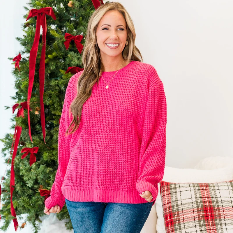 Unique Prints Breezy Weather Sweater, Fuchsia