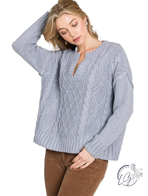 Youthful Sleek V-Neck Sweater