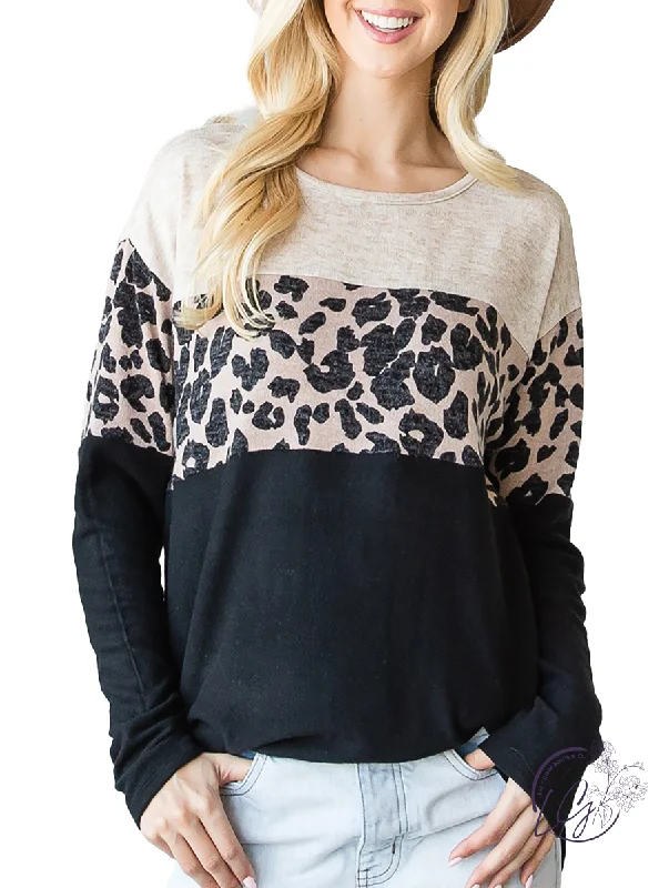 Cozy Lounge Wear Carrying On Leopard Long Sleeve