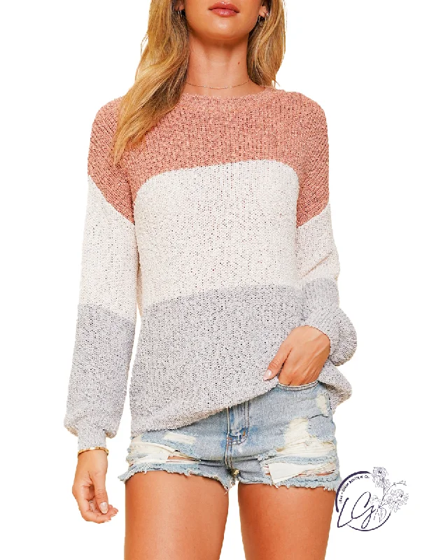 Luxury Style Changing Ways Color Block Sweater