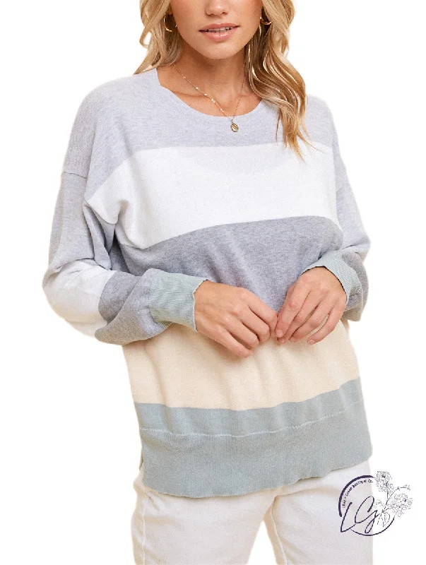 Light And Breathable My Sunshine Color Block Sweater