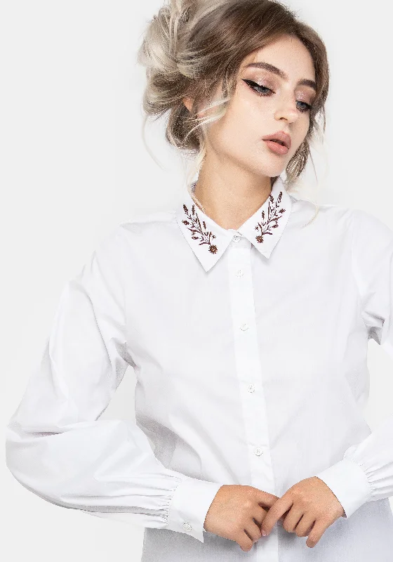Trendy Casuals Cybele Embroidered Button Up Shirt