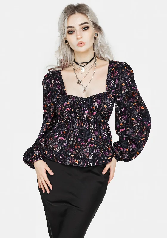 Luxury And Elegant Heliotrope Floral Top