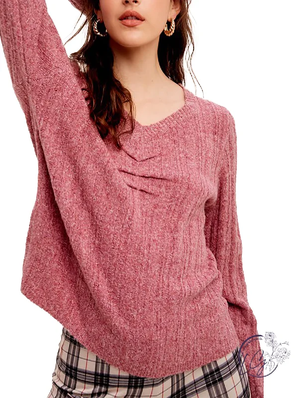 Comfortable Tops I Belong Ribbed Pullover Sweater