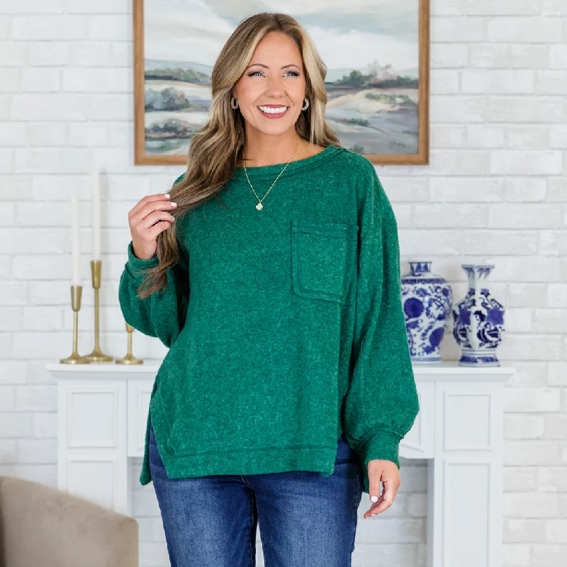Chic Outfits I'm Here For It Top, Dark Green