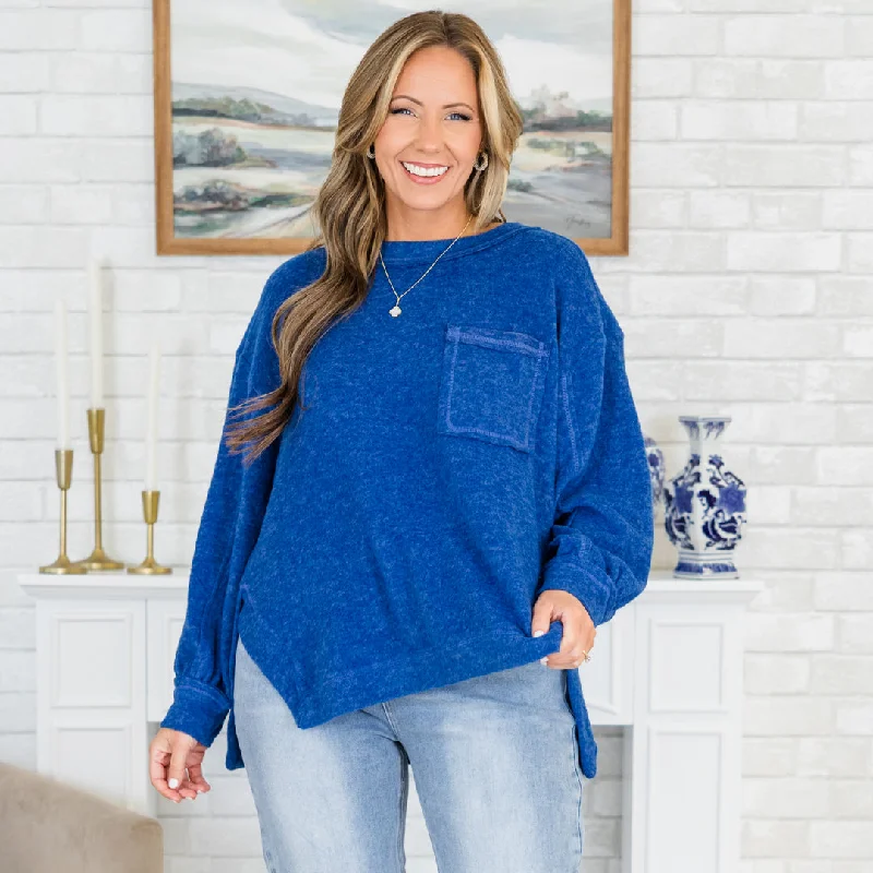Effortless Wear I'm Here For It Top, Light Navy