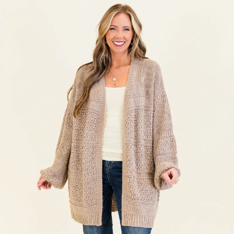 Lounge Wear Keepin' Cozy Cardigan, Taupe
