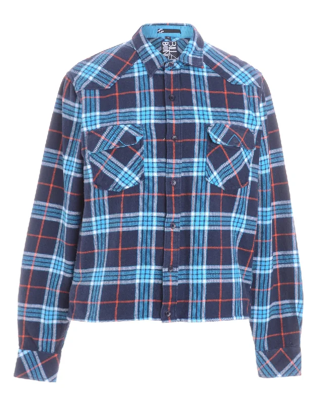 Elegant Fit Label Sarah Straight Hem Plaid Shirt