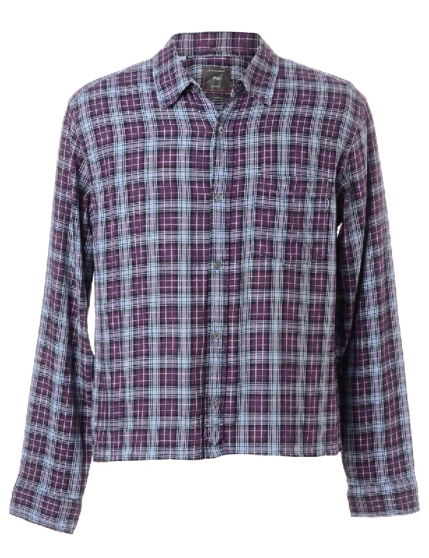 Cozy Footwear Label Sarah Straight Hem Plaid Shirt