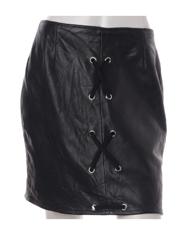 Loose Fit Label Scarlet Lace Up Leather Skirt