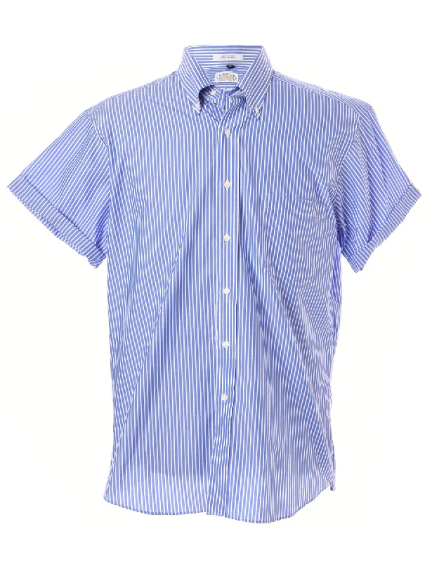 High-end Fabrics Label Scott Roll Sleeve Stripy Shirt