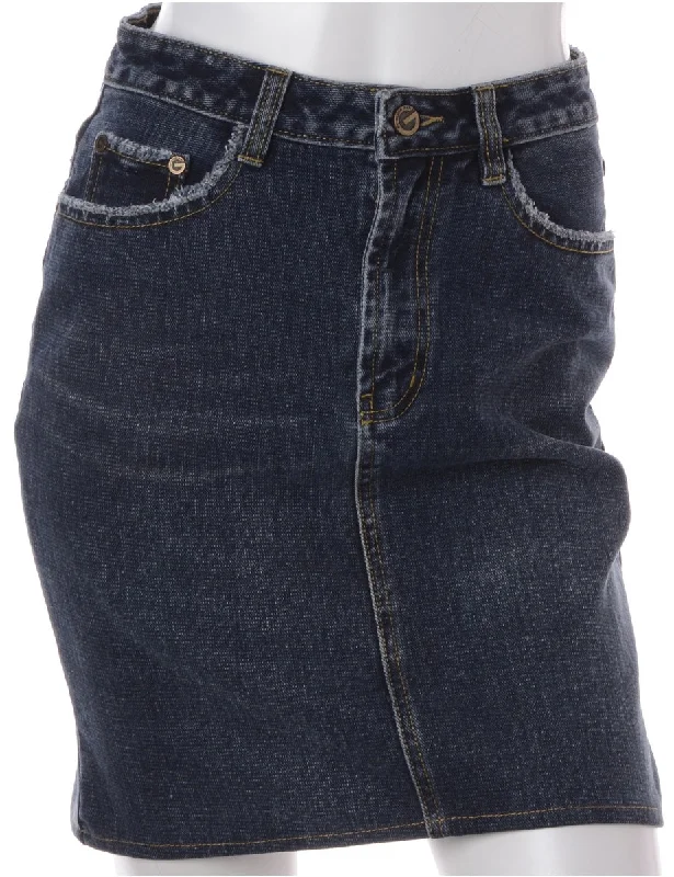 Soft Looks Label Short Black Denim Skirt