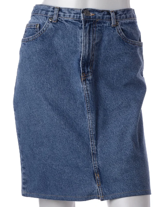 Effortless Looks Label Short Denim Skirt