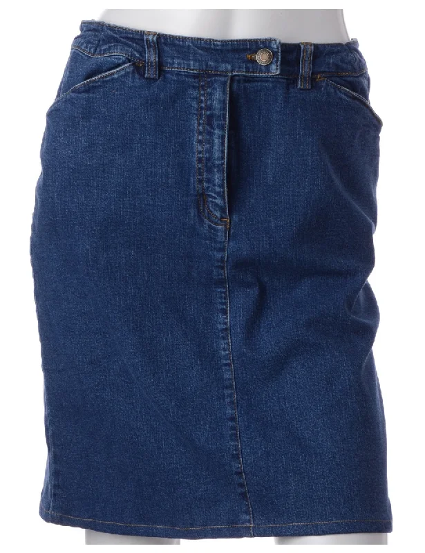 Soft Textures Label Short Denim Skirt