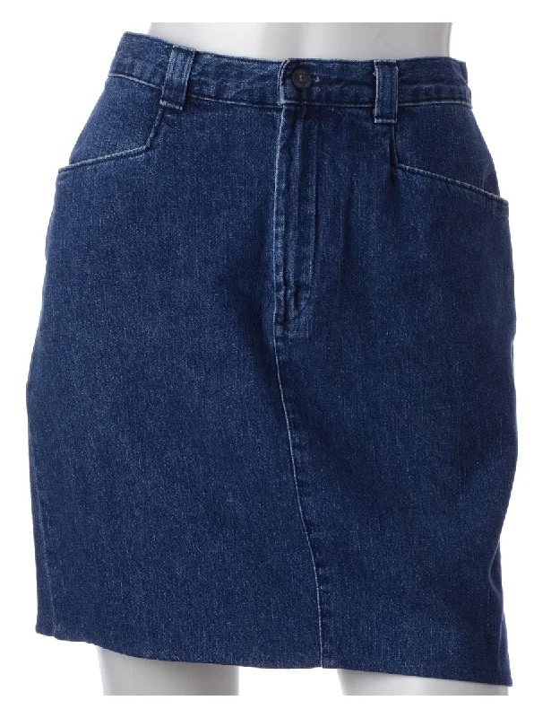 Cozy Fashions Label Short Denim Skirt
