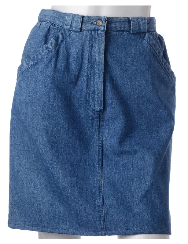 Trendy Layers Label Short Denim Skirt