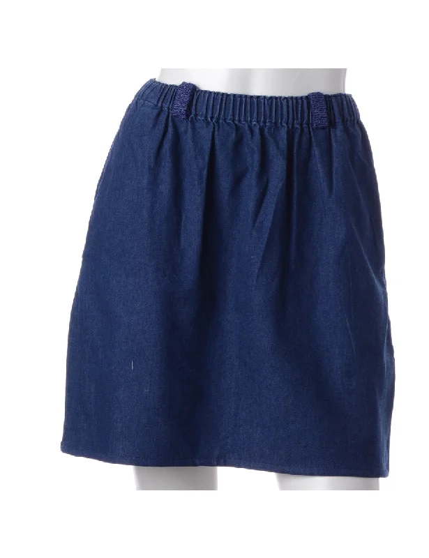 Cozy Essentials Wear Label Short Denim Skirt