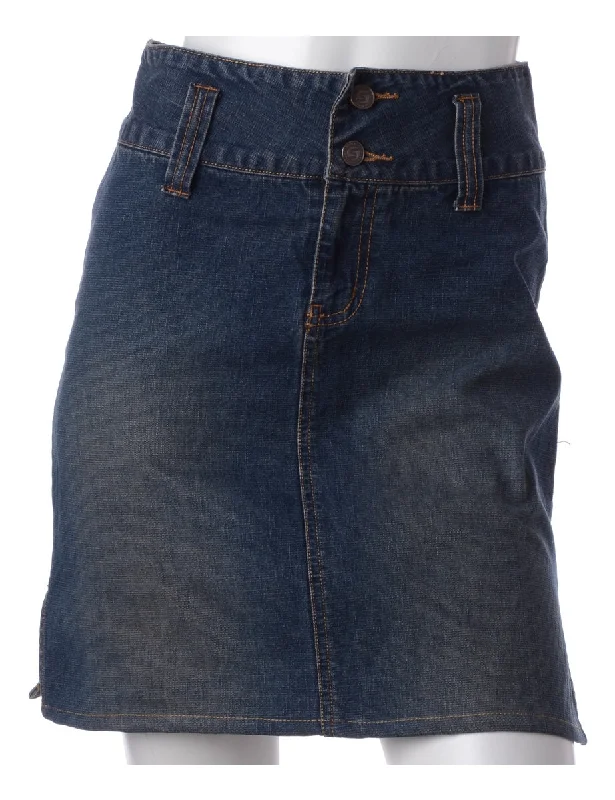 Soft Relaxation Wear Label Short Denim Skirt