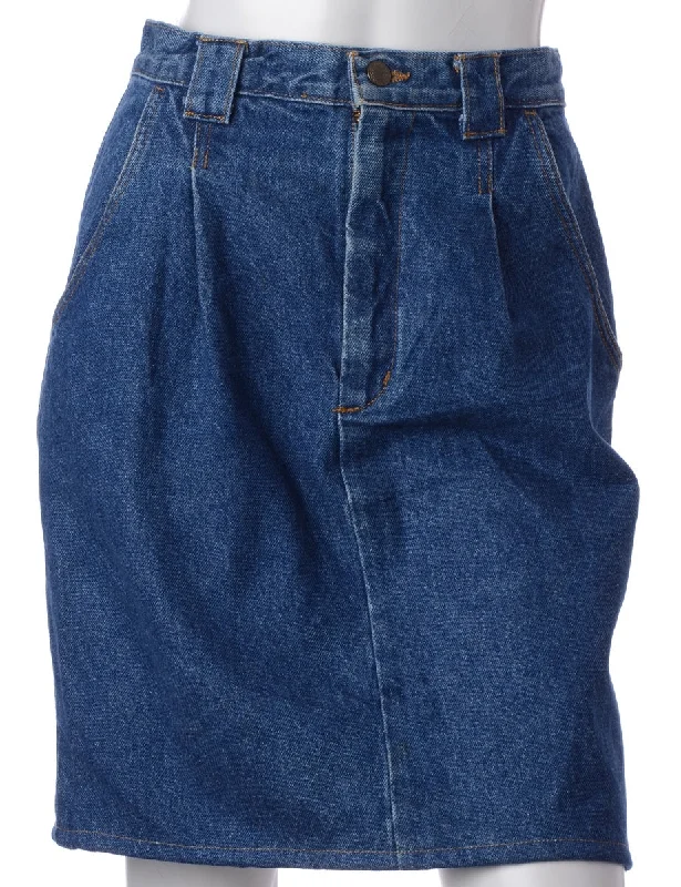Wandering freely Label Short Denim Skirt