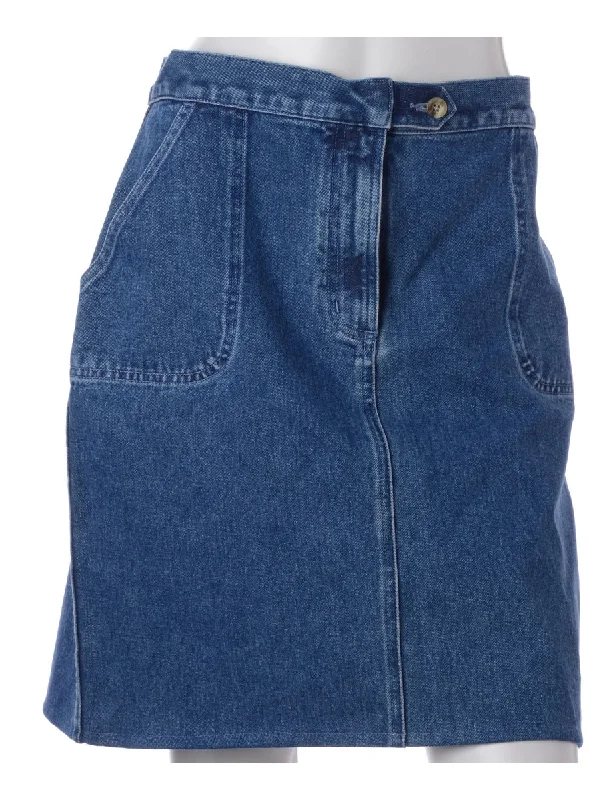 Ultra-lightweight Label Short Denim Skirt