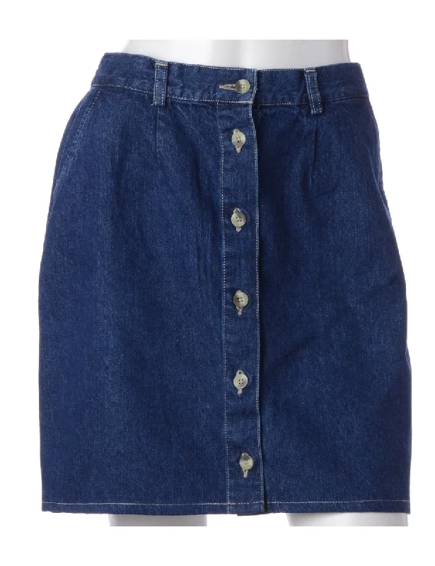 Casual And Versatile Label Short Denim Skirt