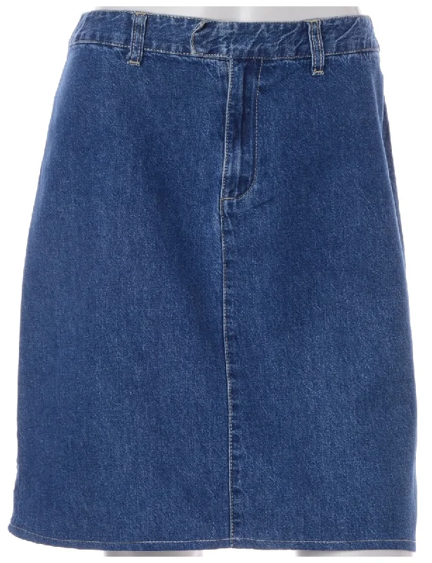 Innovative Design Label Short Denim Skirt