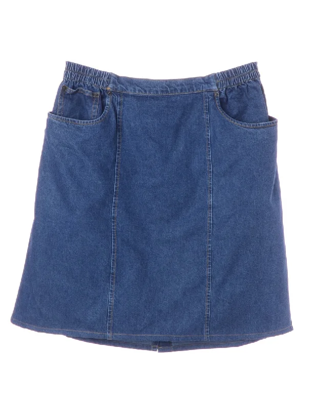 Classic Style Label Short Denim Skirt