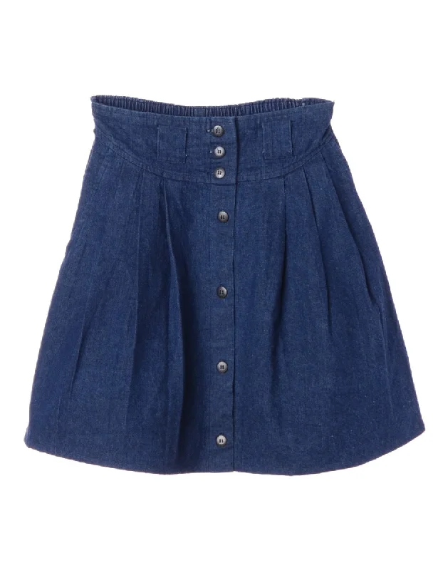 Comfortable Design Label Short Denim Skirt