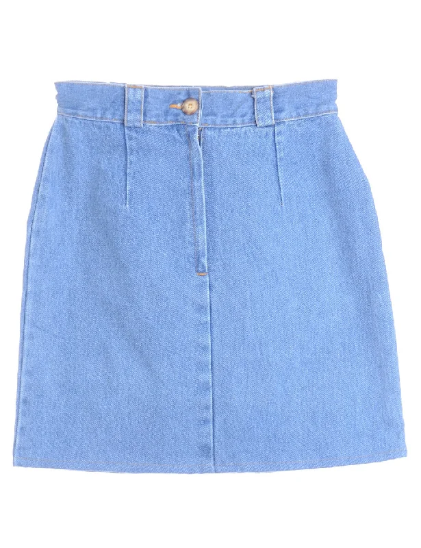 Diamond Series Label Short Denim Skirt