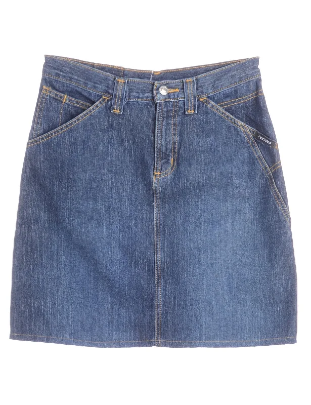 Dessert Matching Label Short Denim Skirt
