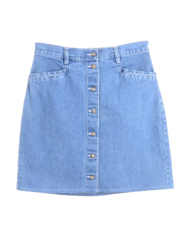 Elegant And Simple Label Short Denim Skirt