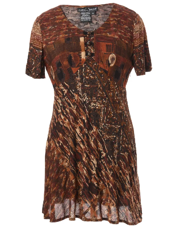 French Style Label Short Sleeved Short Dress