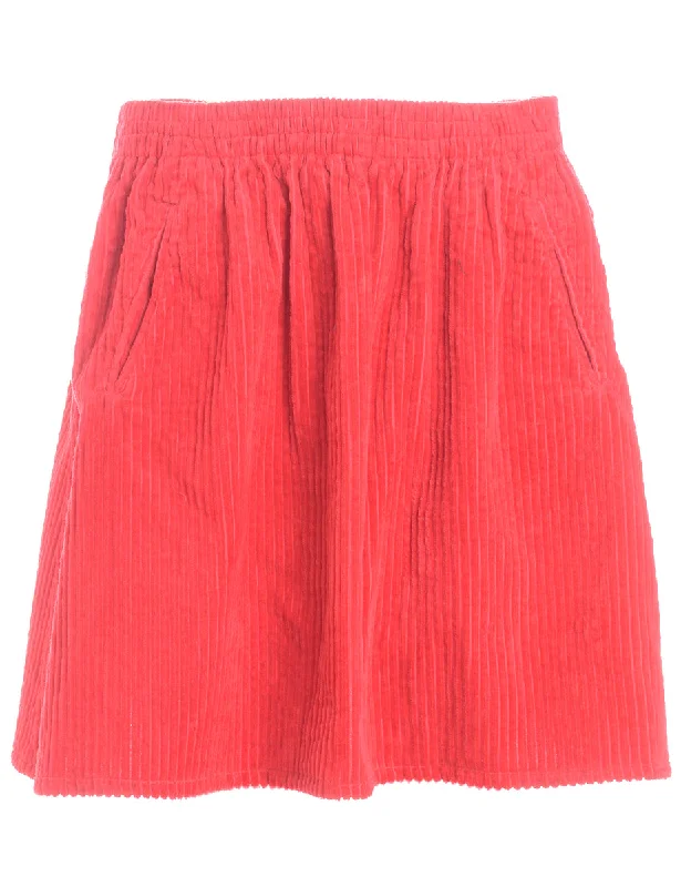 Urban Style Label Shortened Corduroy Skirt