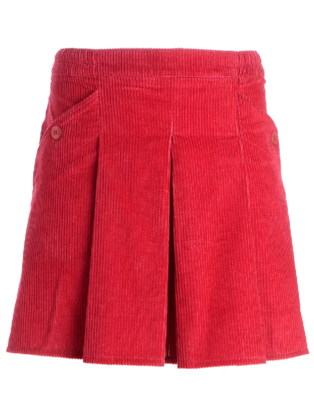 Versatile Itinerary Label Shortened Corduroy Skirt