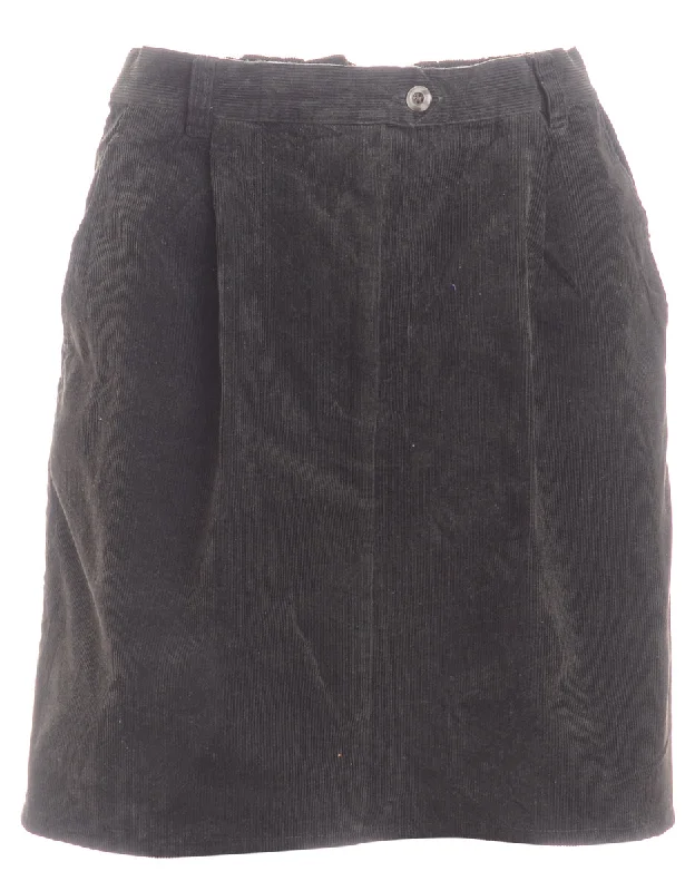 Luxury Style Label Shortened Corduroy Skirt